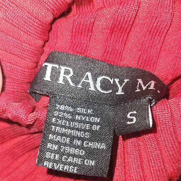 Silk Blend Ribbed Top w/ gold accents S - Picture 3 of 8